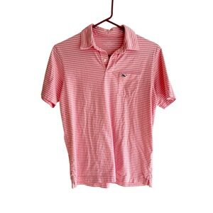 Vineyard Vines Boys Pink Striped Polo